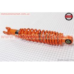 Амортизатор задний GY6/Honda - 310мм*d59мм (втулка 10мм / вилка 8мм) регулир., оранжевый с паутиной