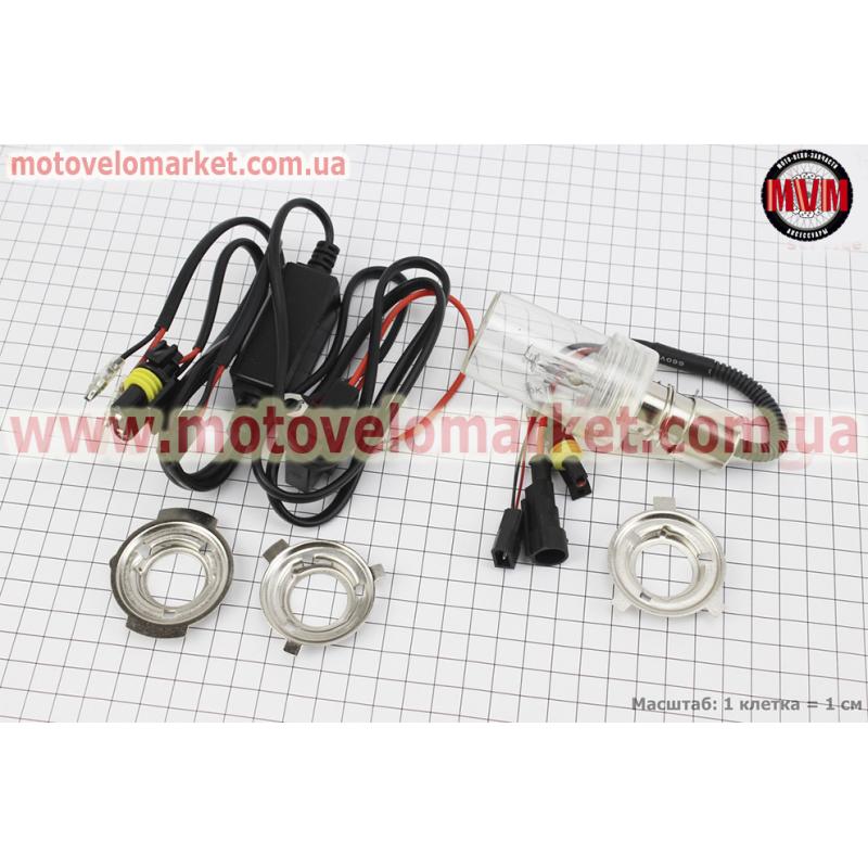 Лампа БИ-XENON H6 (12V 50W DC AMP) 6000K, шт + провода