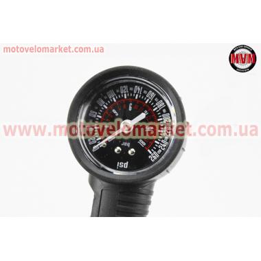 Манометром пластмассовый 260 psi/18 bar, под штуцера Schrader&Presta, SPM-02